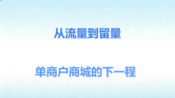 单商户商城的下一程